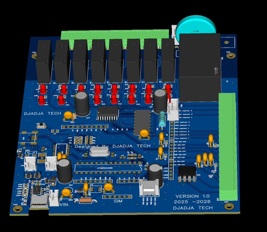 Three-dimensional electronic design of the Poultry Guard board