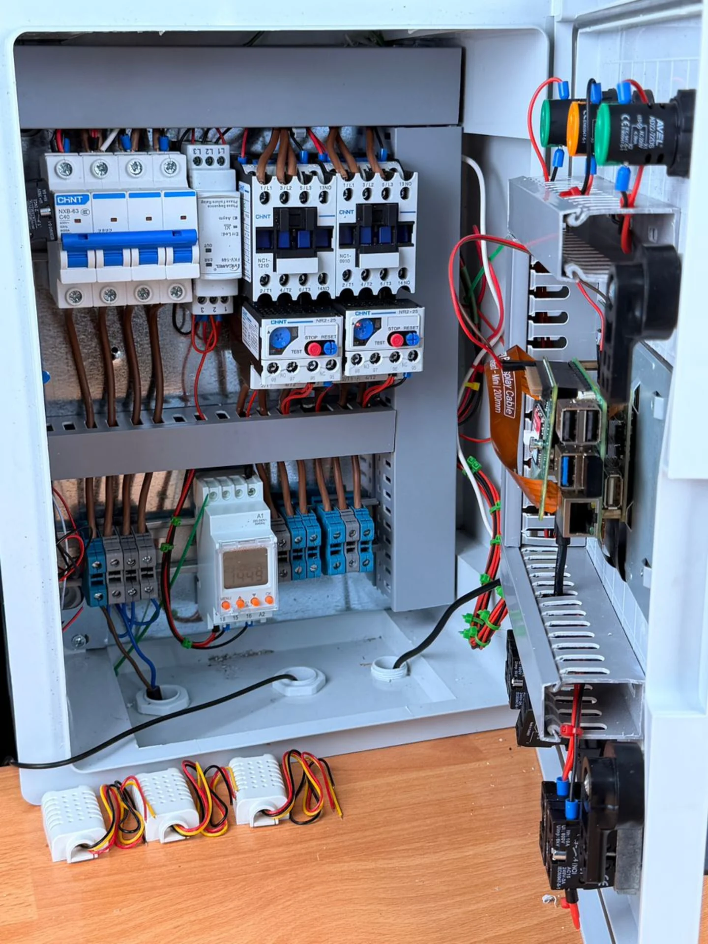 Poultry Guard wiring, contactors and environmental sensors